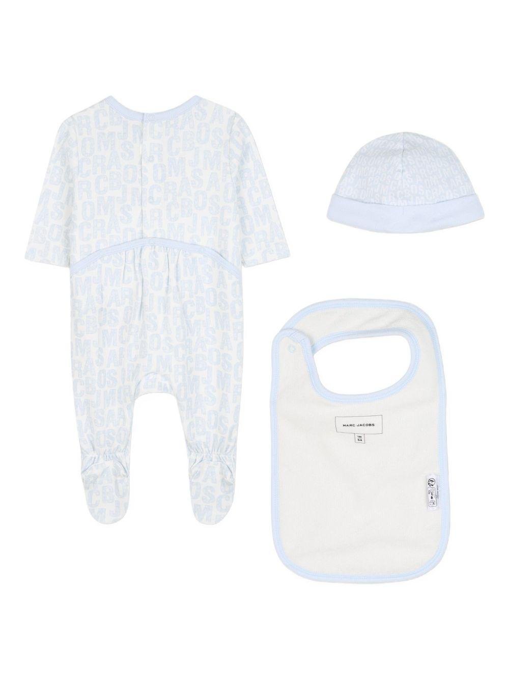 Tutine per neonato The Marc Jacobs Kids azzurro con stampa logo (3 pezzi) - Rubino Kids
