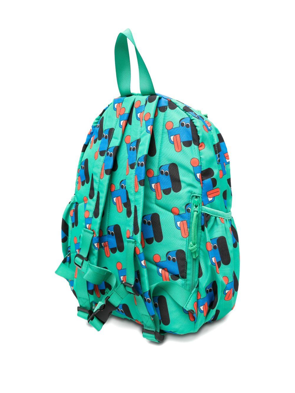 Zaino Doggy Mate per bambini Bobo Choses verde con stampa all - over - Rubino Kids