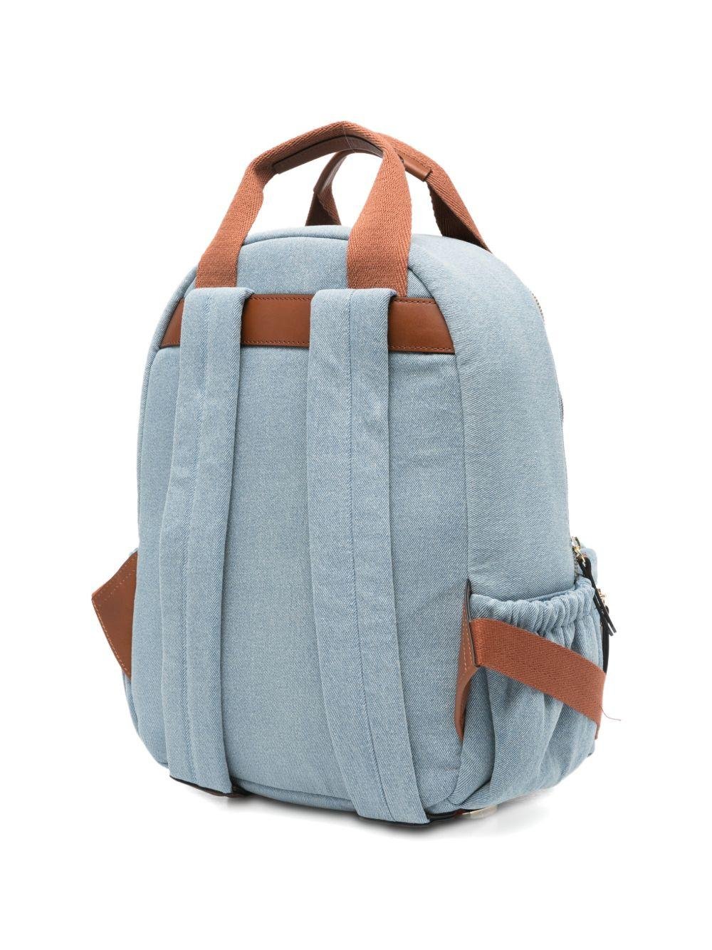 Zaino per bambina Chloé Kids azzurro con logo sul davanti - Rubino Kids