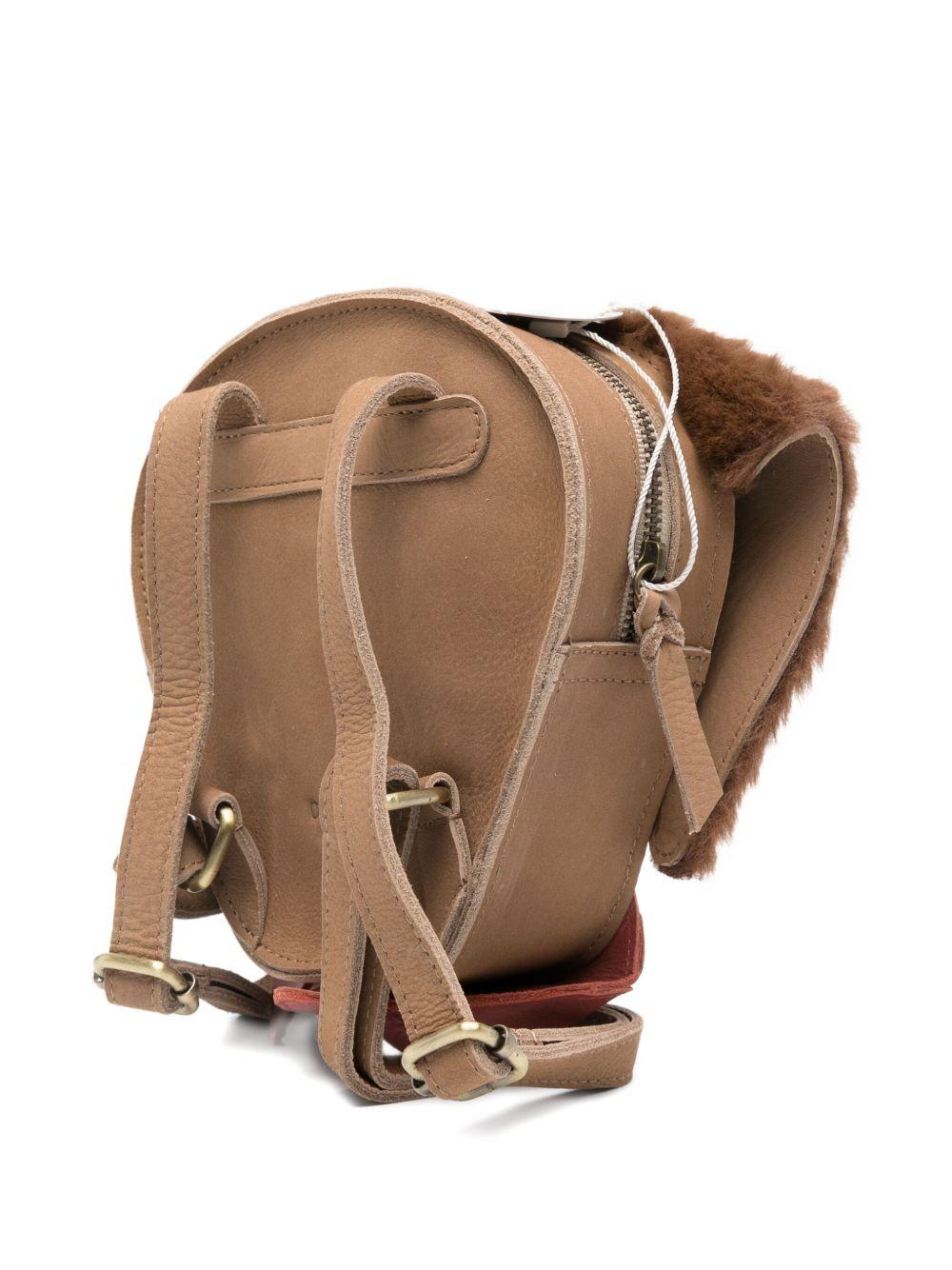 Zaino per bambina Donsje marrone a forma di muso di cane - Rubino Kids