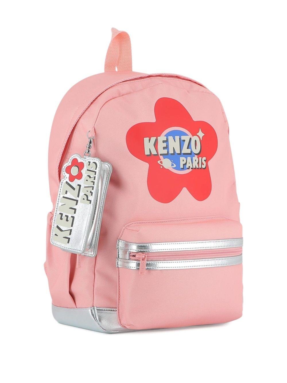 Zaino per bambina Kenzo Kids rosa con motivo a fiori - Rubino Kids