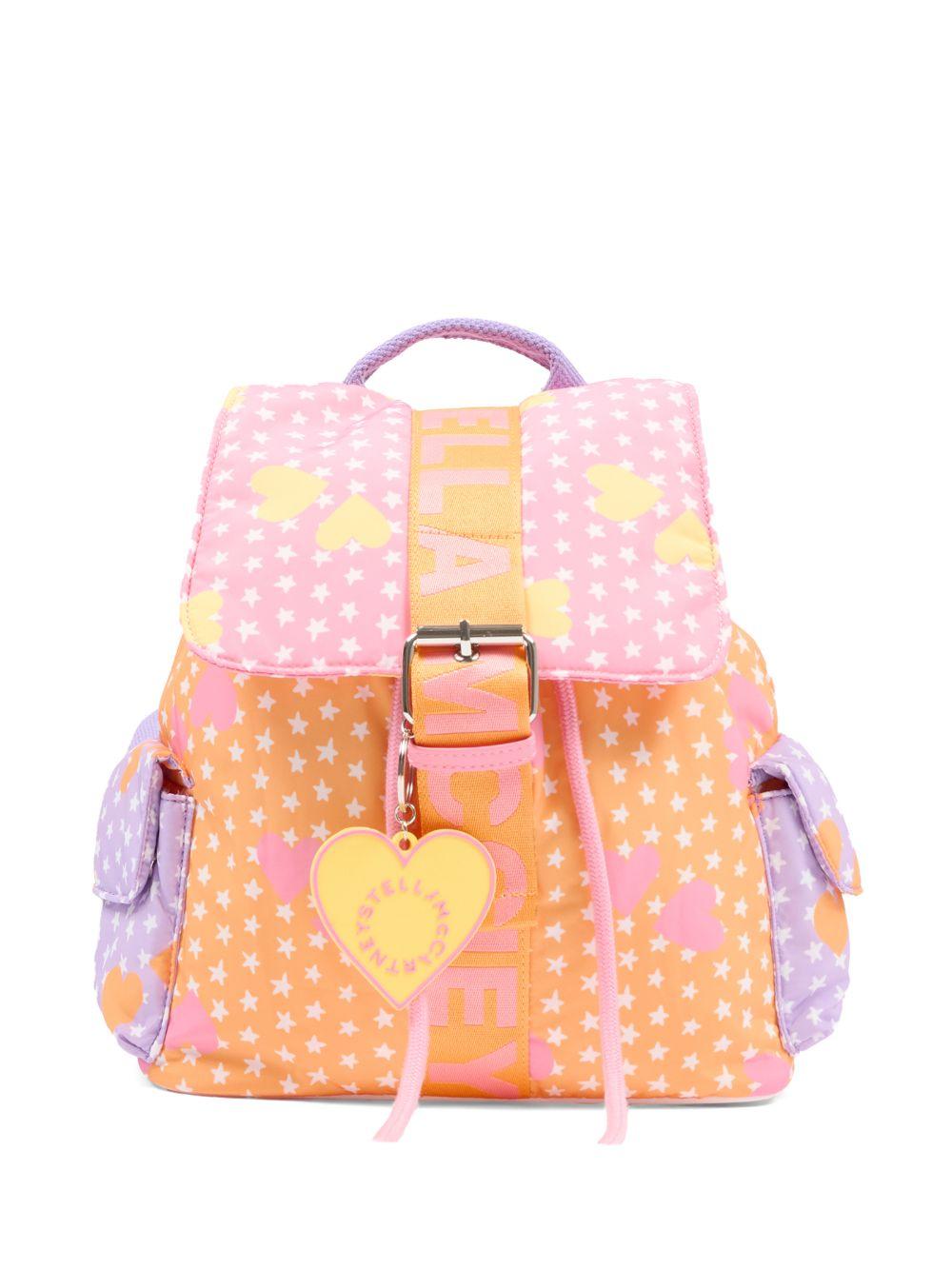 Zaino per bambina Stella McCartney Kids rosa con stampa a stelle all - over - Rubino Kids