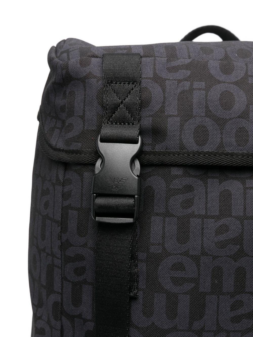 Zaino per bambini Emporio Armani Kids blu con stampa logo all - over - Rubino Kids