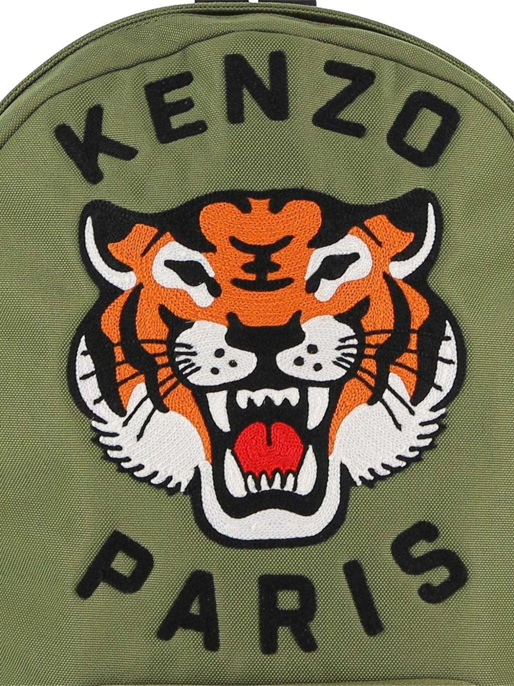 Zaino per bambini Kenzo Kids verde con caratteristico motivo Tigre - Rubino Kids