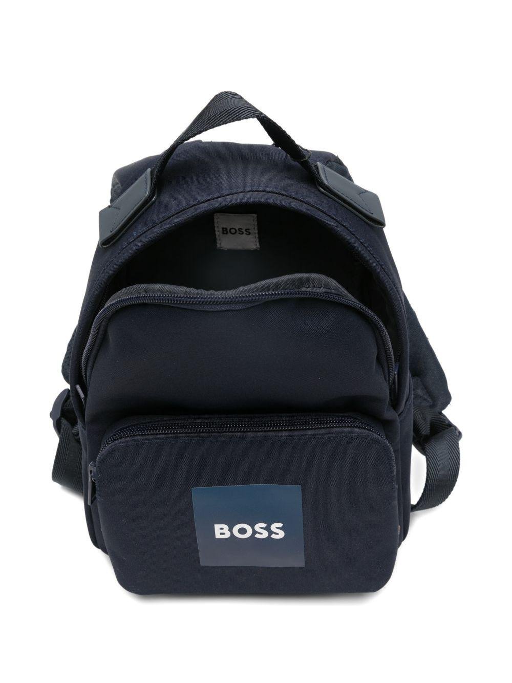 Zaino per bambino BOSS Kids blu con tasca con zip sul davanti - Rubino Kids