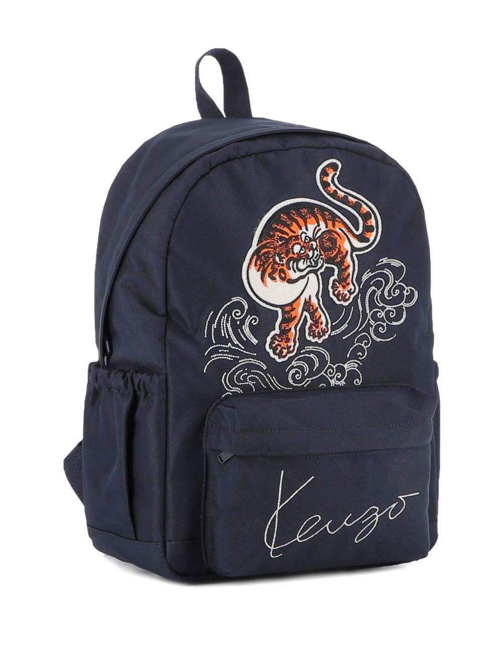Zaino per bambino Kenzo Kids blu con ricamo Tiger - Rubino Kids