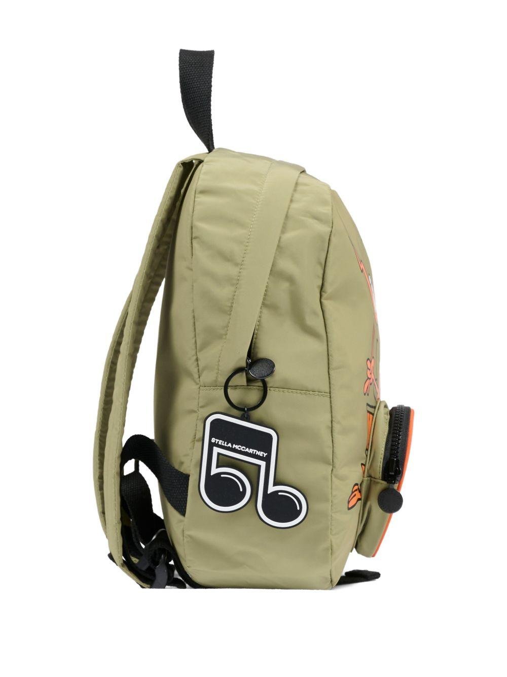 Zaino per bambino Stella McCartney Kids verde con stampa grafica sul davanti - Rubino Kids