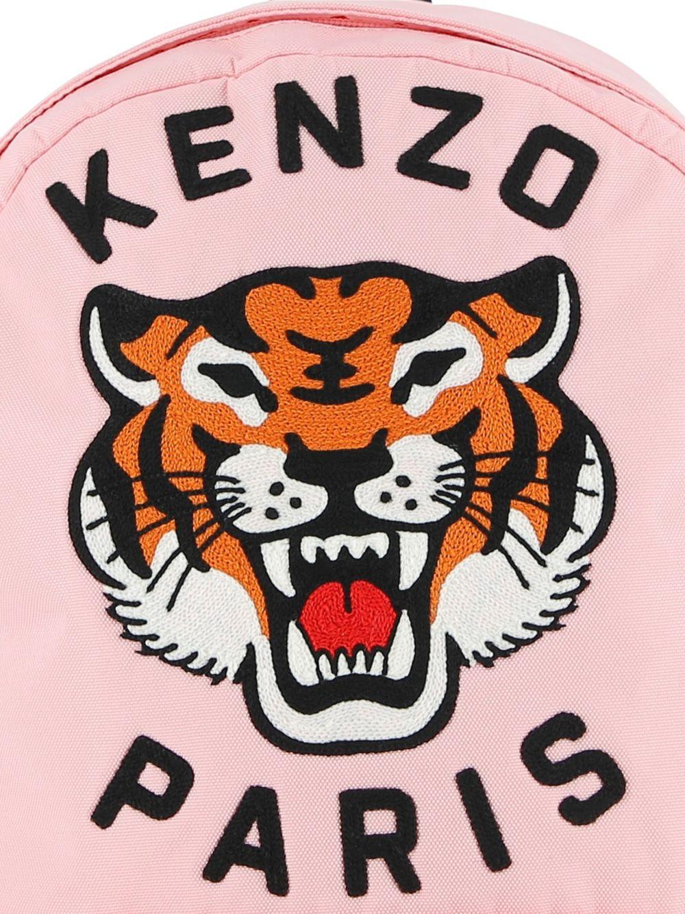 Zaino Tiger Head per bambini Kenzo Kids rosa con stampa tigre sul davanti - Rubino Kids