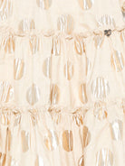 Abito a pois per bambina Monnalisa oro con gonna a balze - Rubino Kids