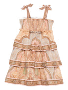 Abito Awaken per bambina Zimmermann Kids beige con balze - Rubino Kids