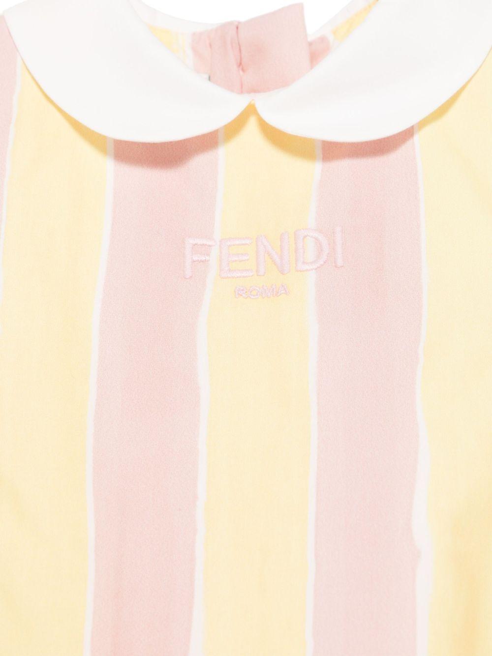 Abito baby in popeline per neonata Fendi Kids multicolor con motivo Pequin - Rubino Kids