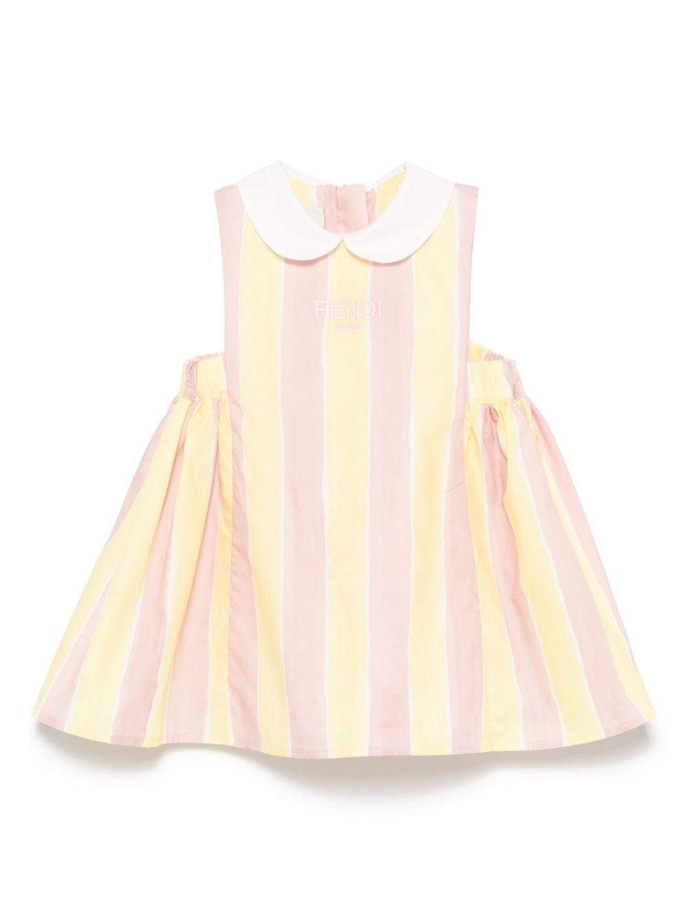 Abito baby in popeline per neonata Fendi Kids multicolor con motivo Pequin - Rubino Kids