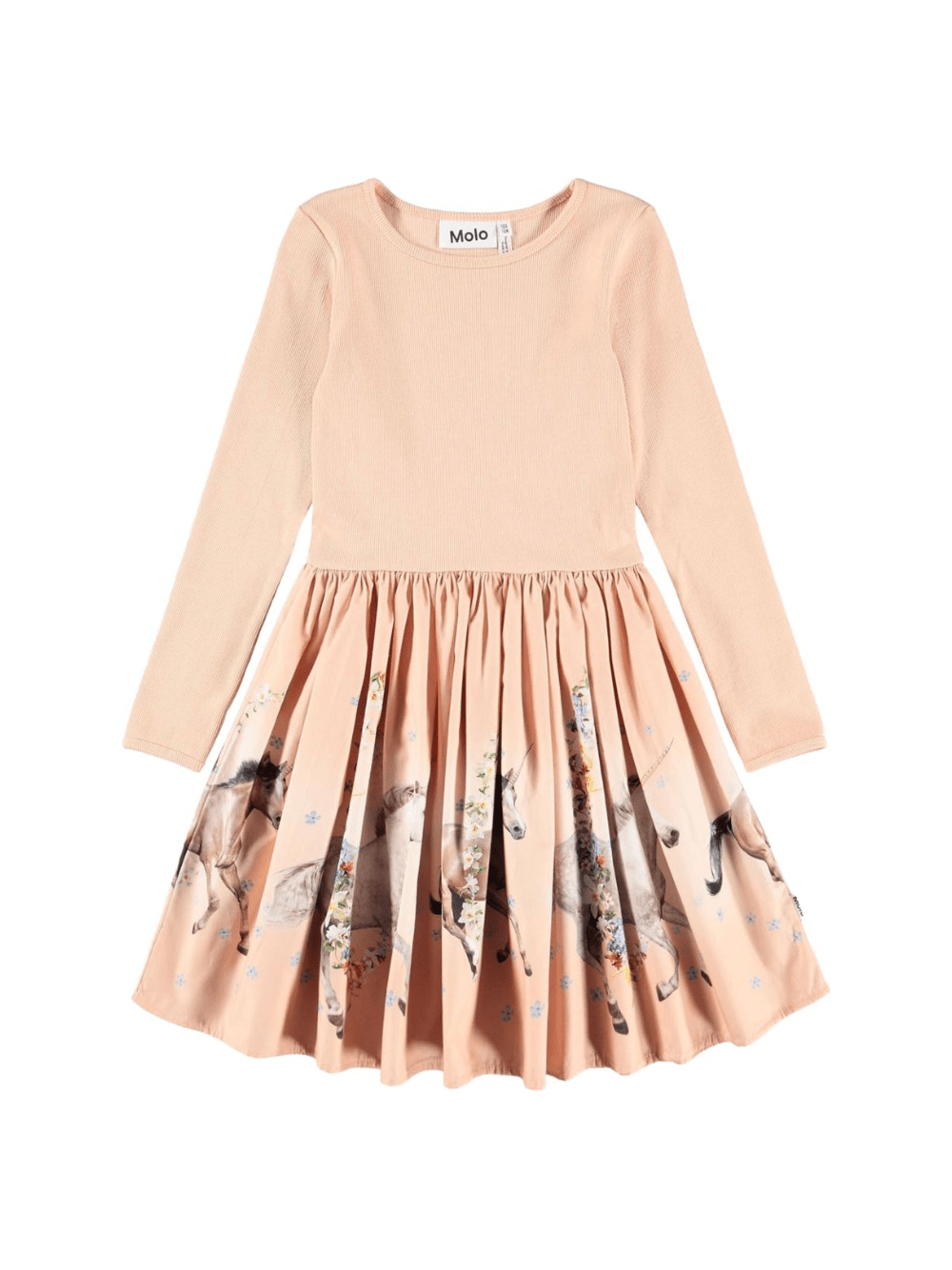 Abito Casie per bambina Molo beige con motivo equestre - Rubino Kids