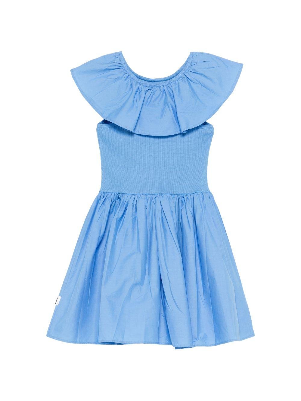Abito Christal per bambina Molo blu con ruches - Rubino Kids