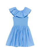 Abito Christal per bambina Molo blu con ruches - Rubino Kids