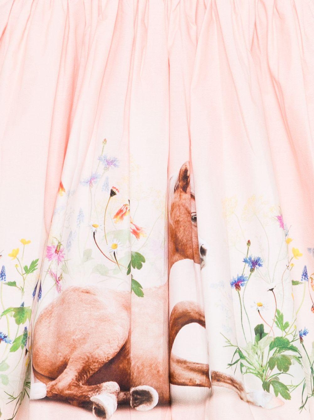 Abito Cissa per bambina Molo rosa con stampa animali - Rubino Kids