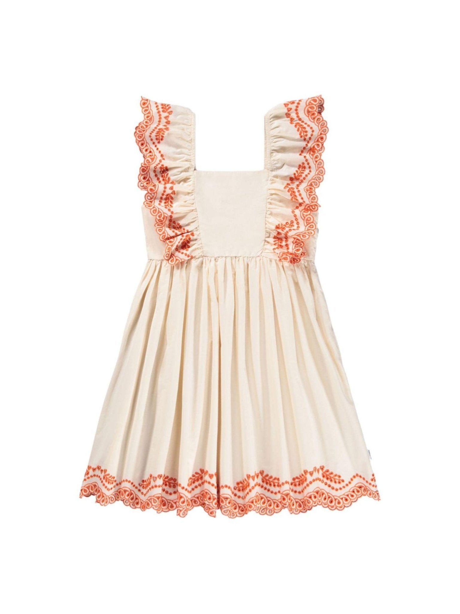 Abito Clementine per bambina Molo beige con dettagli arancioni - Rubino Kids