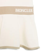 Abito con decorazione per bambina Moncler Enfant beige con colletto stile polo - Rubino Kids