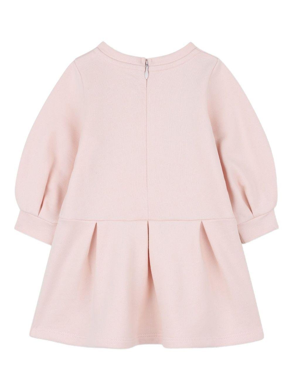 Abito con logo per neonata Chloé Kids rosa con scollo rotondo - Rubino Kids