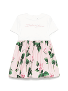 Abito con ricamo per neonata Dolce & Gabbana Kids multicolor con stampa a fiori - Rubino Kids