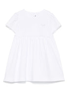 Abito con ricamo per neonata Il Gufo bianco con taglio svasato - Rubino Kids