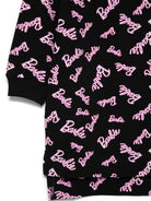 Abito con stampa logo Barbie per bambina Monnalisa nero con orlo asimmetricoa - Rubino Kids