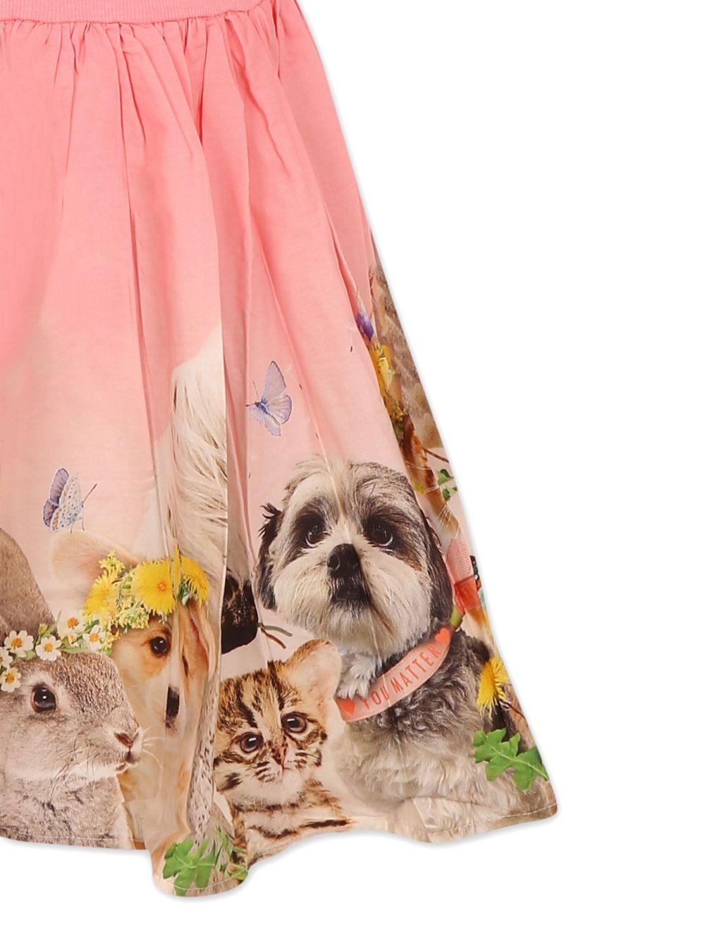 Abito corto per bambina Molo rosa con stampa grafica - Rubino Kids