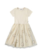 Abito Cyrusila per bambina Molo beige con decorazione in paillettes - Rubino Kids