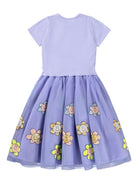 Abito Cyrusila per bambina Molo viola con stampa fiori - Rubino Kids