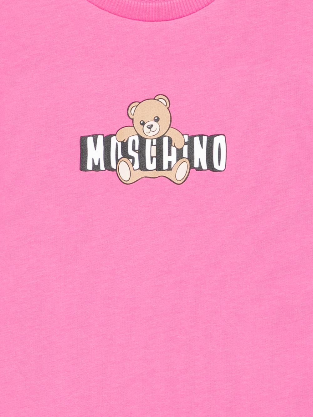 Abito da bambina Moschino Kids fucsia con stampa orsetto - Rubino Kids