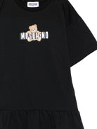 Abito da bambina Moschino Kids nero con stampa orsetto - Rubino Kids