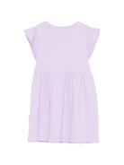 Abito da bambina Moschino Kids viola con ricamo a fiori - Rubino Kids