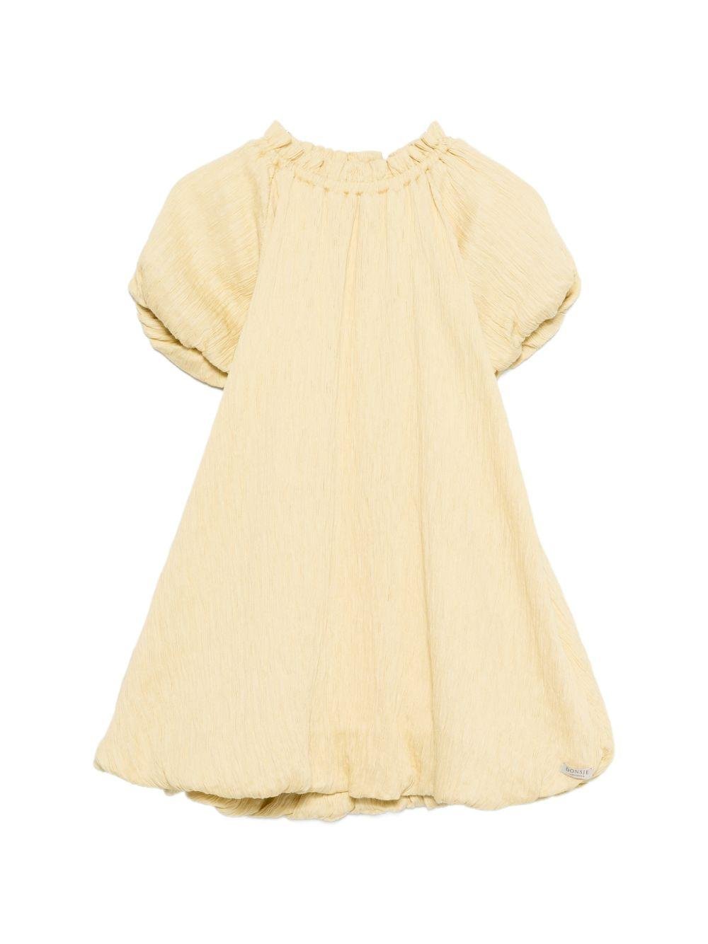 Abito Dilan per bambina Donsje giallo con scolle con arricciature - Rubino Kids