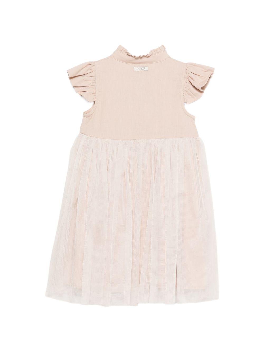 Abito Fleurence per bambina Donsje beige con ruches - Rubino Kids