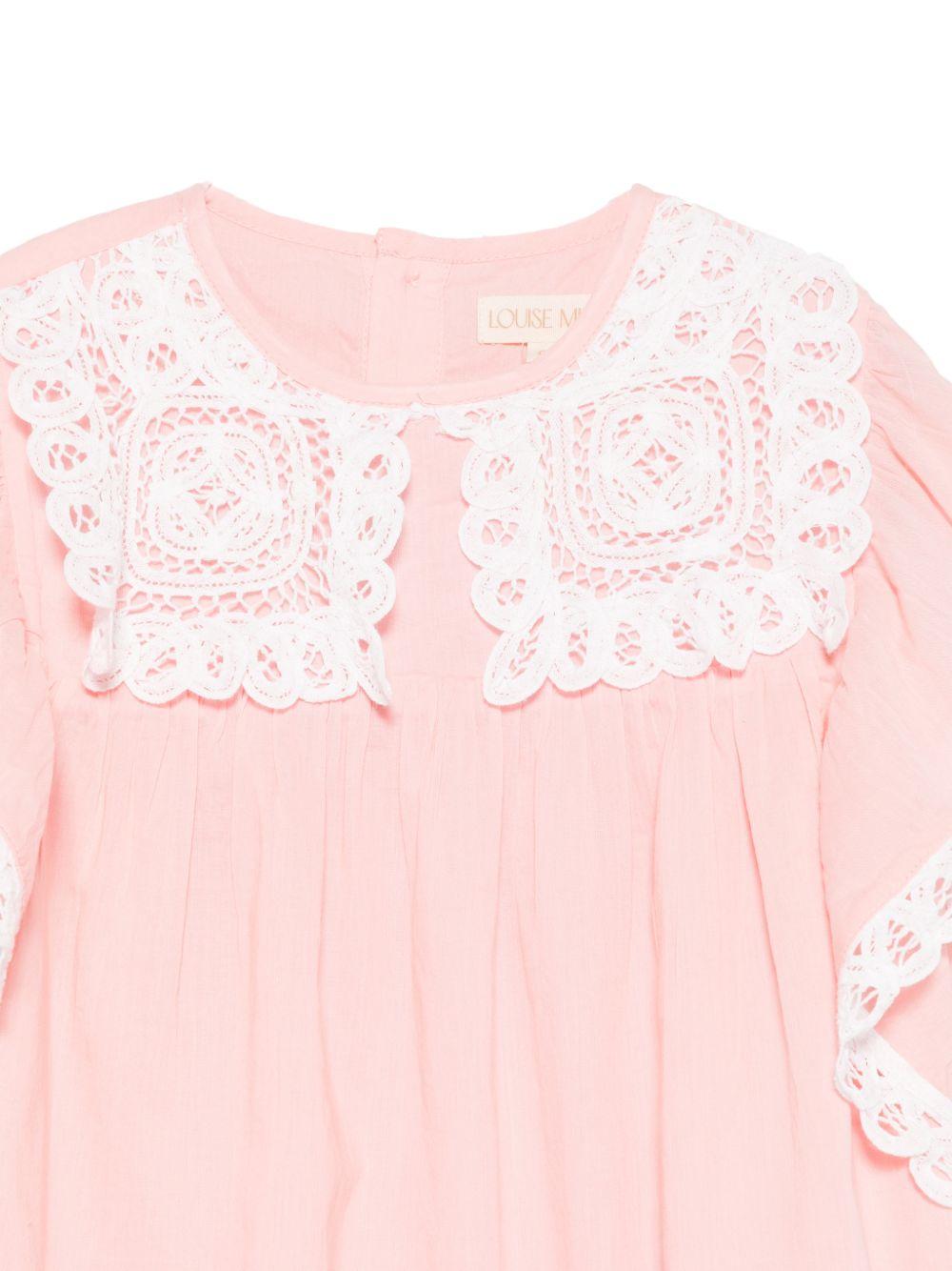 Abito Haida per bambina Louise Misha rosa con colletto in pizzo - Rubino Kids