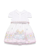 Abito in cotone x Disney per neonato Monnalisa bianco con colletto classico - Rubino Kids