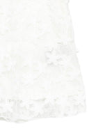 Abito in pizzo per bambina Balmain Kids bianco con ricamo a fiori - Rubino Kids