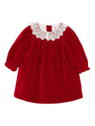 Abito Jaylisa per neonata Bonpoint rosso con colletto in pizzo - Rubino Kids