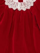 Abito Jaylisa per neonata Bonpoint rosso con colletto in pizzo - Rubino Kids