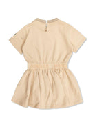 Abito modello felpa per bambina Moncler Enfant beige con logo - Rubino Kids