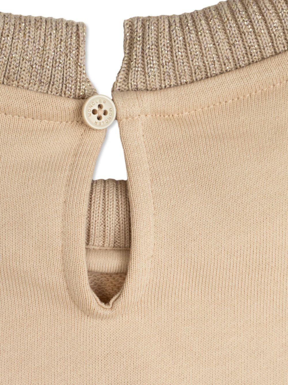 Abito modello felpa per bambina Moncler Enfant beige con logo - Rubino Kids