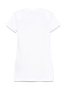 Abito modello t-shirt per bambina Balmain Kids bianco con decorazione logo - Rubino Kids