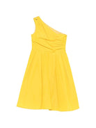 Abito monospalla per bambina Elisabetta Franchi La Mia Bambina giallo plissettato - Rubino Kids