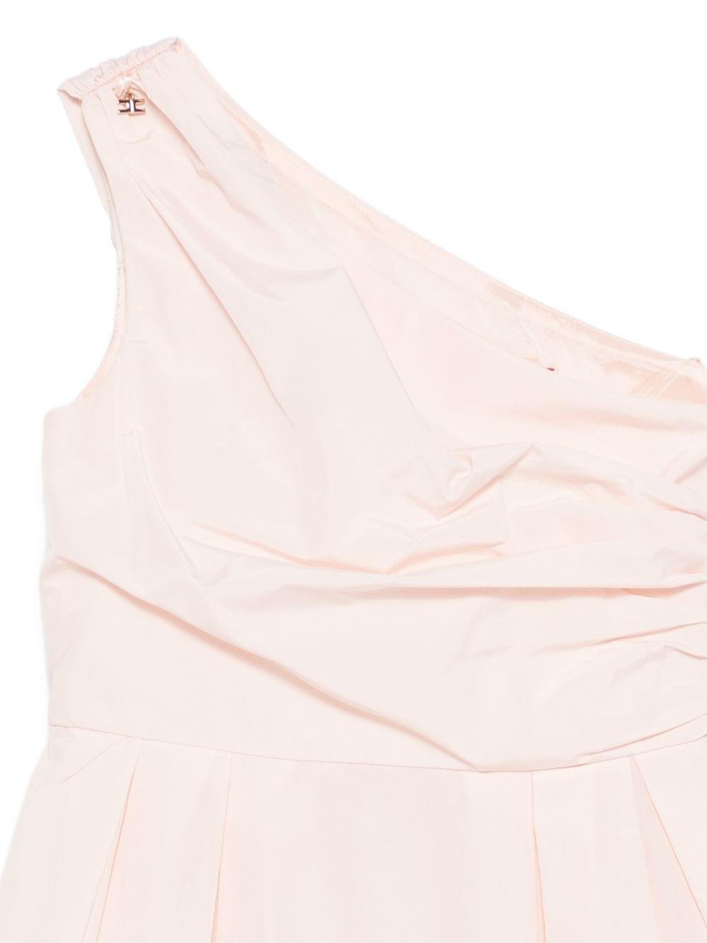 Abito monospalla per bambina Elisabetta Franchi La Mia Bambina rosa plissettato - Rubino Kids