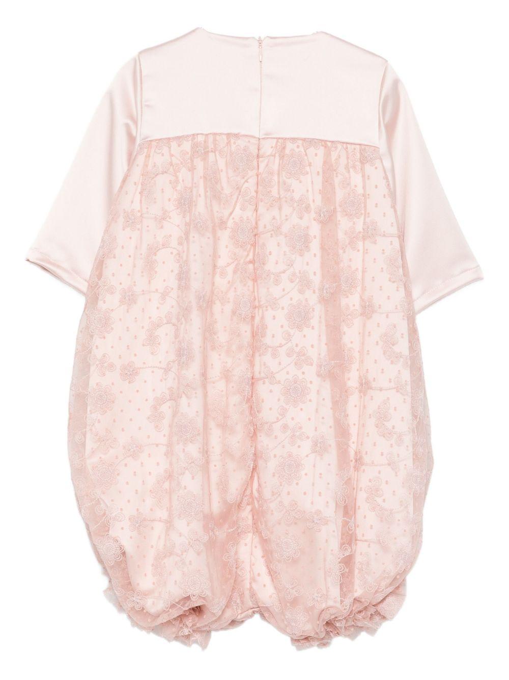 Abito per bambina A'lapage rosa con motivo floreale con rose - Rubino Kids