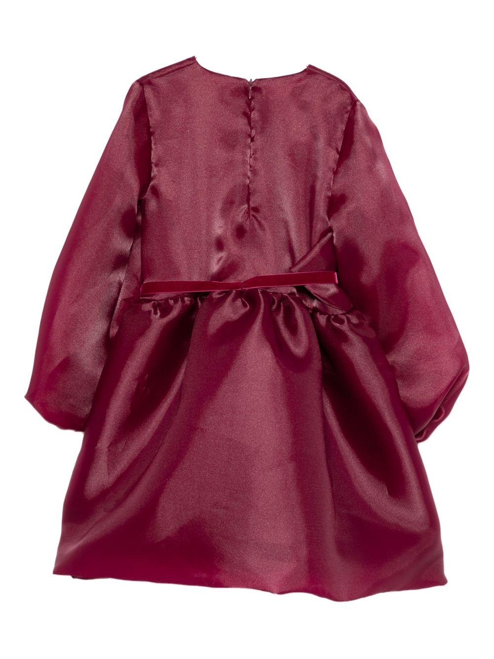 Abito per bambina A'lapage rosso con cintura e fiocco - Rubino Kids