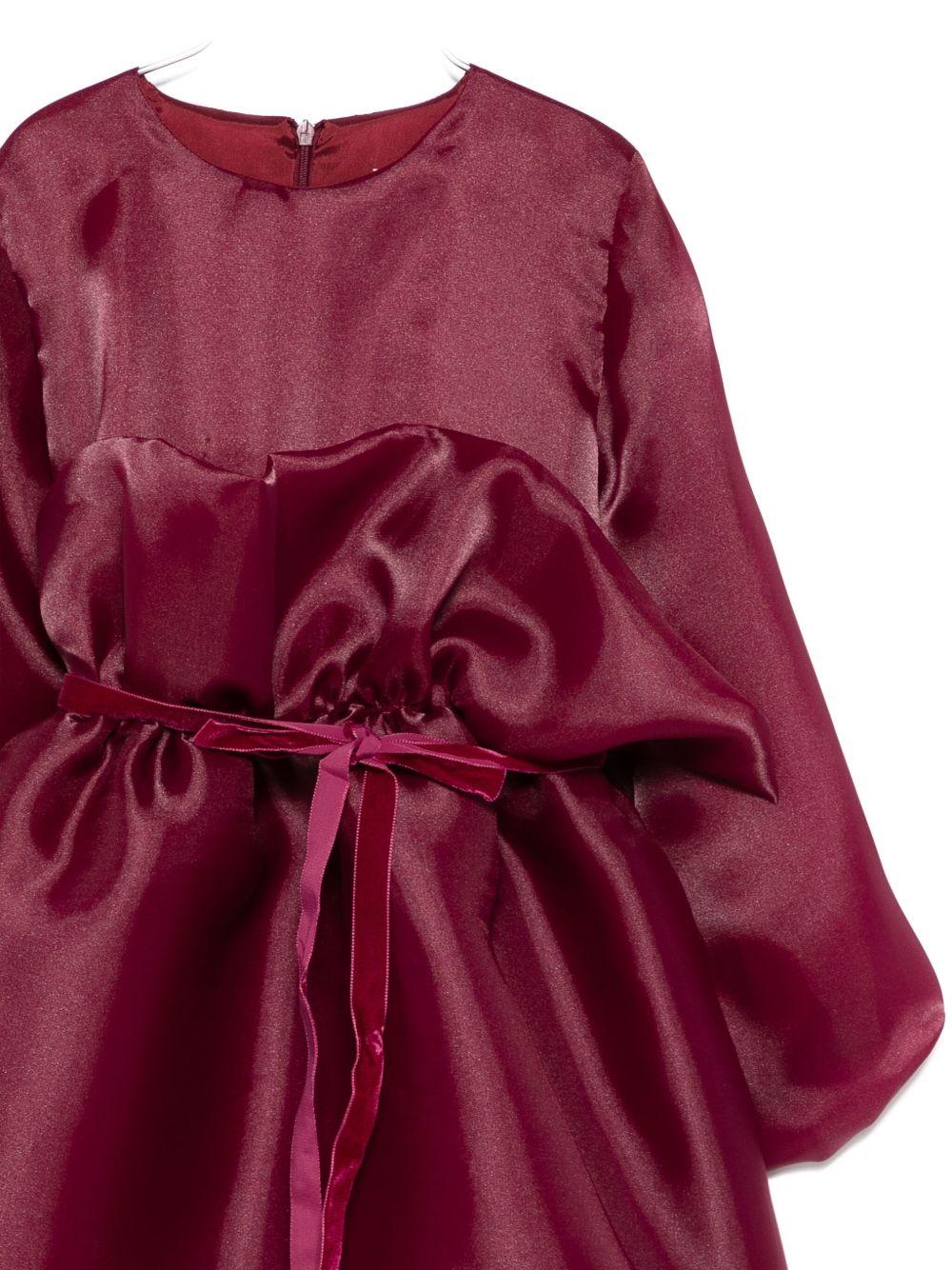 Abito per bambina A'lapage rosso con cintura e fiocco - Rubino Kids