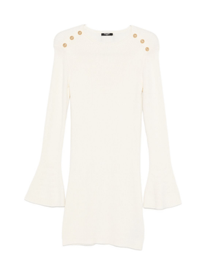 Balmain Kids white dress for girls with bell sleeves