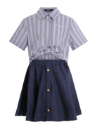 Abito per bambina Balmain Kids multicolor con logo sul davanti - Rubino Kids