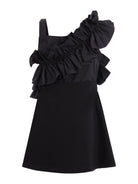 Abito per bambina Balmain Kids nero con ruches - Rubino Kids